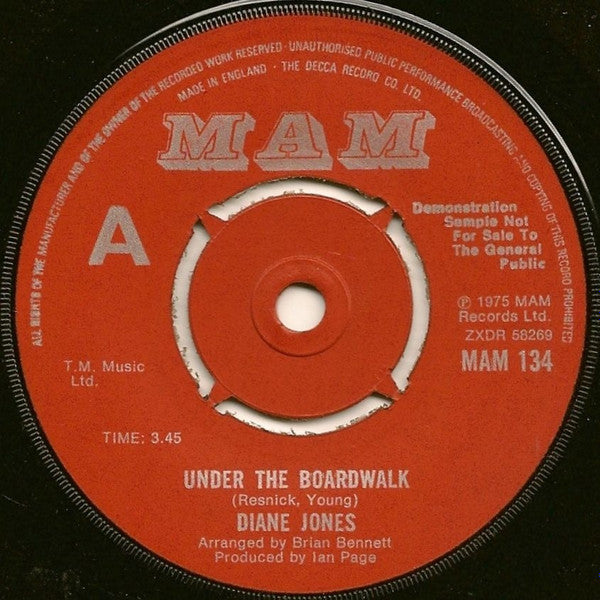 Diane Jones : Under The Boardwalk (7", Single, Promo)