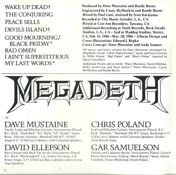 Megadeth : Peace Sells... But Who's Buying? (CD, Album, RE)