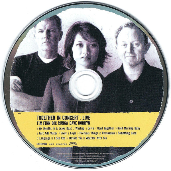 Tim Finn, Bic Runga, Dave Dobbyn : Together In Concert: Live (CD, Album)