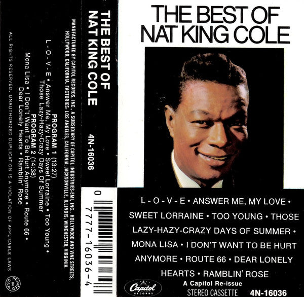 Nat King Cole : The Best Of Nat King Cole (Cass, Comp, RE)