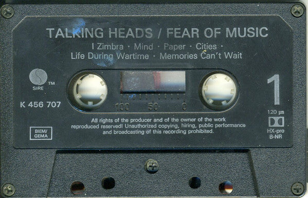 Talking Heads : Fear Of Music (Cass, Album, RE, Bla)