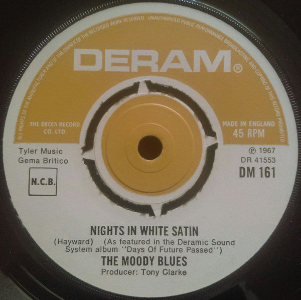 The Moody Blues : Nights In White Satin (7", Single, Pus)