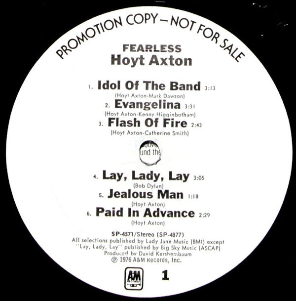 Hoyt Axton : Fearless (LP, Album, Promo)