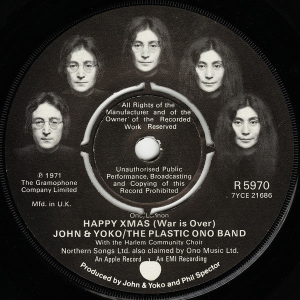 John Lennon & Yoko Ono & The Plastic Ono Band : Happy Xmas (War Is Over) (7", Single, Pus)