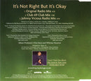 Whitney Houston : It's Not Right But It's Okay (CD, Single, CD1)