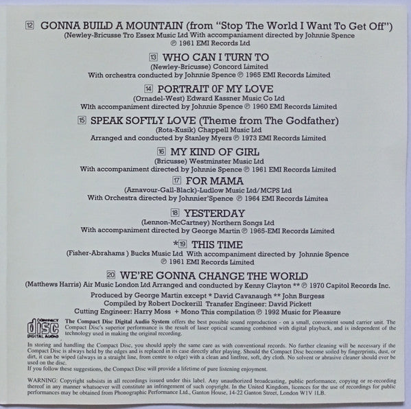 Matt Monro : The Very Best Of Matt Monro (CD, Comp, Mono)