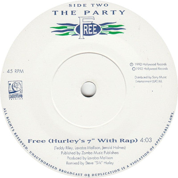 The Party : Free (7", Fre)