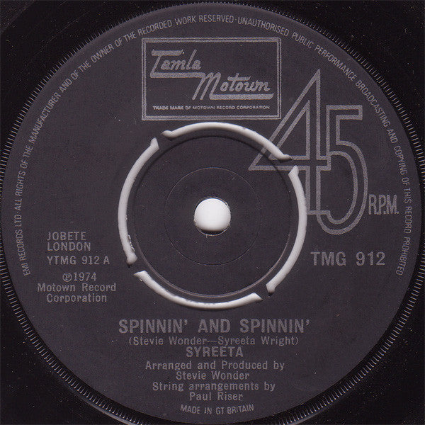 Syreeta : Spinnin' And Spinnin' (7", Single)