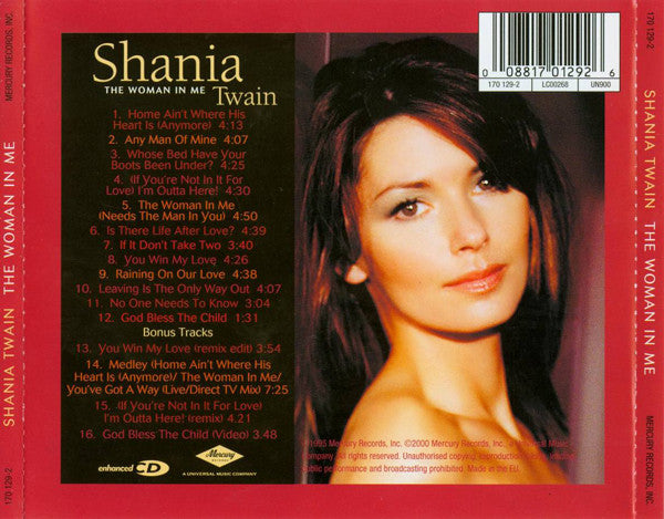 Shania Twain : The Woman In Me (CD, Album, Enh, RE, UML)