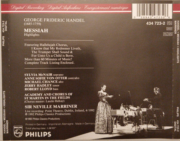 Sir Neville Marriner Conducts The Academy Of St. Martin-in-the-Fields From Georg Friedrich Händel : Messiah - Highlights (CD)