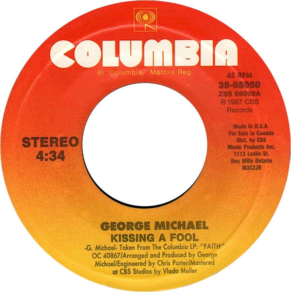 George Michael : Kissing A Fool (7", Single)