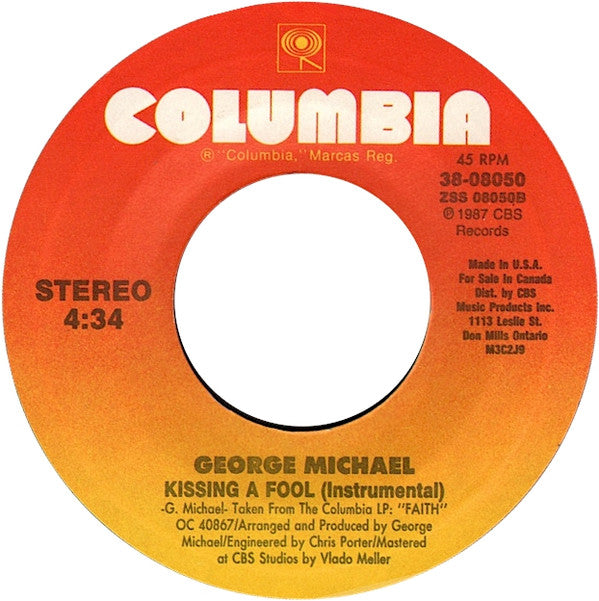 George Michael : Kissing A Fool (7", Single)