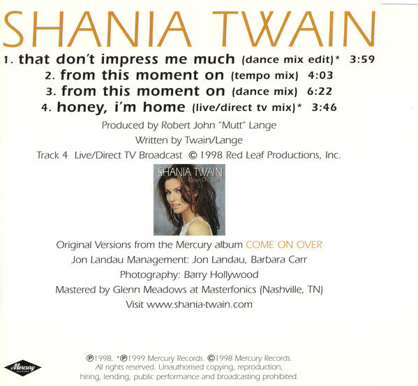 Shania Twain : That Don't Impress Me Much (CD, Maxi)