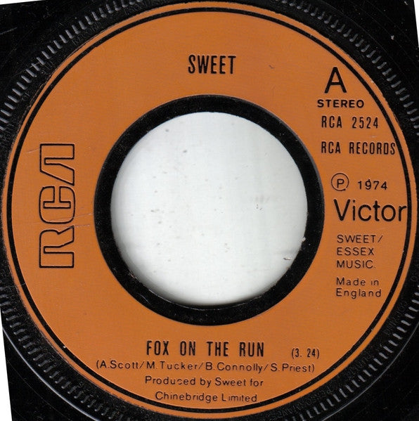 The Sweet : Fox On The Run (7", Single, Inj)