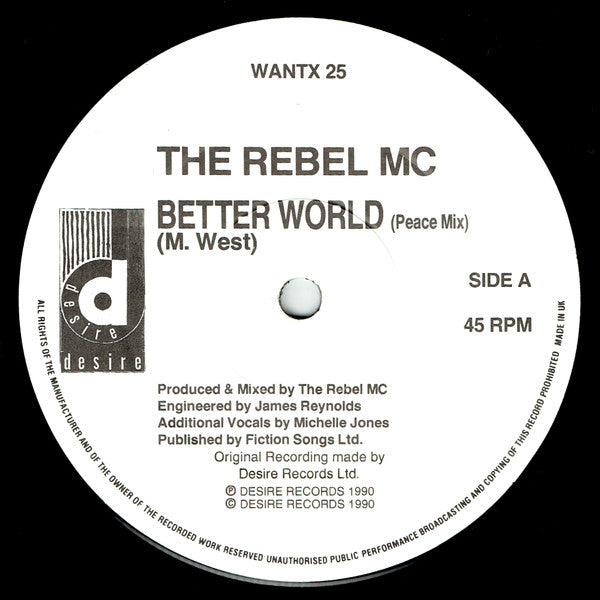 Rebel MC : Better World (12", Promo)