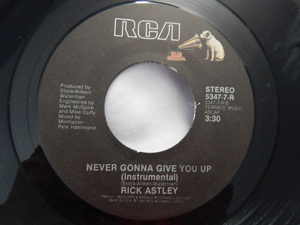 Rick Astley : Never Gonna Give You Up (7", Single)