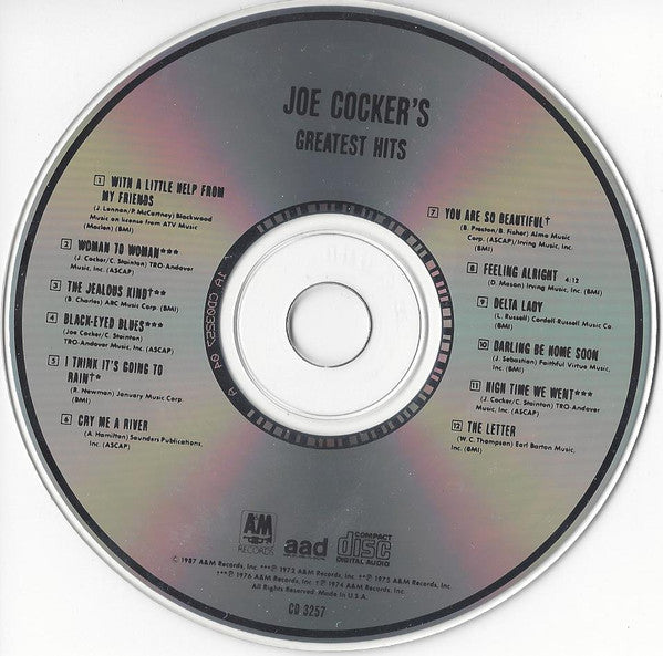 Joe Cocker : Joe Cocker's Greatest Hits (CD, Comp, Club, RE, CRC)