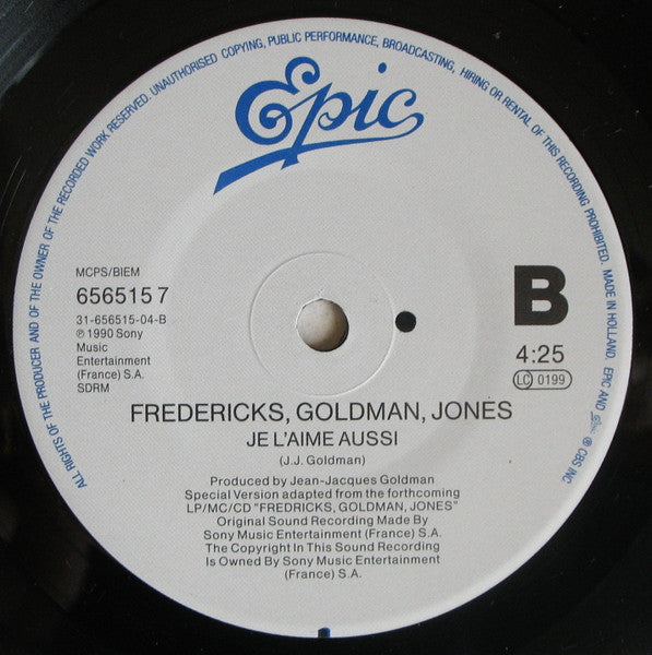 Fredericks Goldman Jones : Nuit (7", Single)