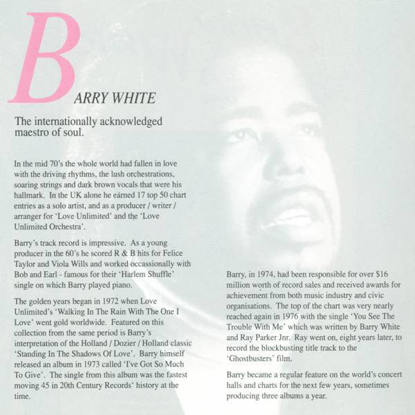 Barry White : Satin & Söul (CD, Comp)