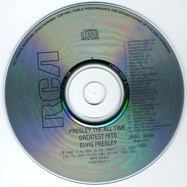 Elvis Presley : The All Time Greatest Hits (2xCD, Comp, RE, RM, Jew)