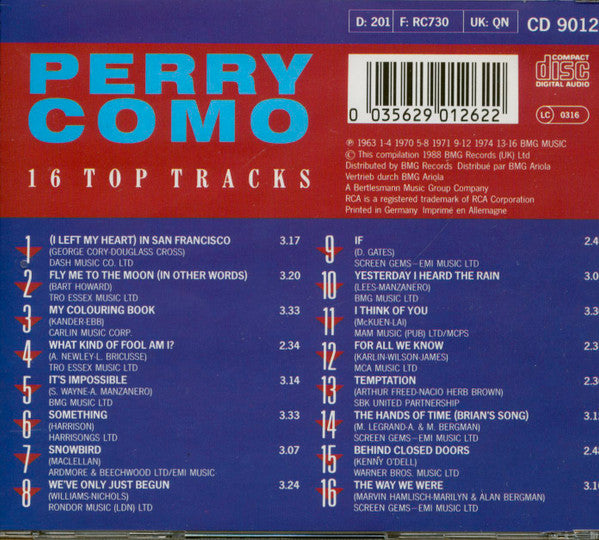 Perry Como : 16 Top Tracks (CD, Comp)