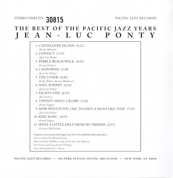 Jean-Luc Ponty : The Best Of The Pacific Jazz Years (CD, Comp)