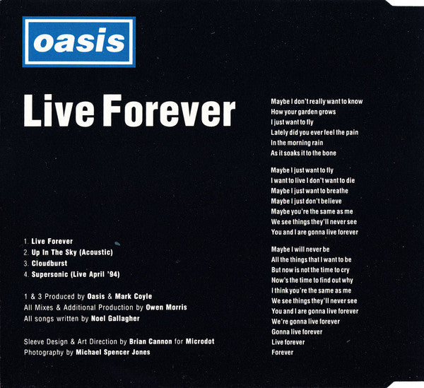 Oasis (2) : Live Forever (CD, Single, RP)