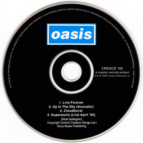 Oasis (2) : Live Forever (CD, Single, RP)