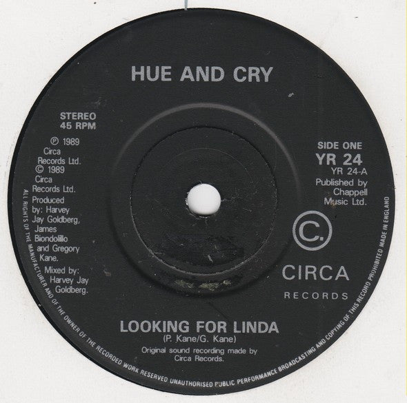 Hue & Cry : Looking For Linda (7", Single, Pap)