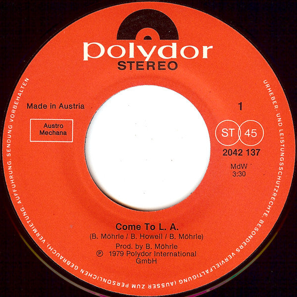 Chilly : Come To L.A. (7", Single)