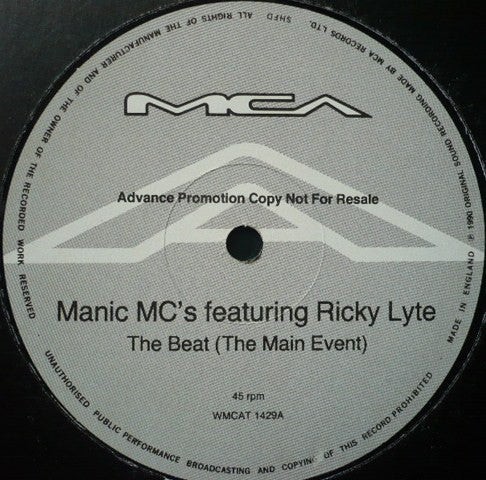 Manic MC's Featuring Ricardo Lyte : The Beat (12", Promo)