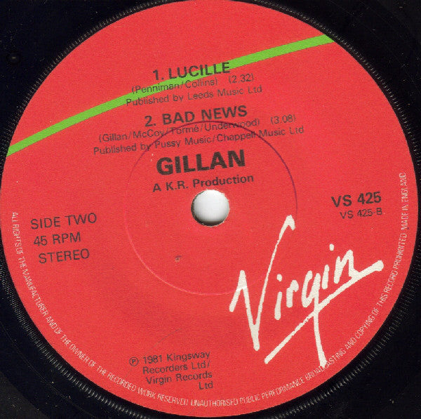 Gillan : No Laughing In Heaven / Lucille (7", EP, Ltd)