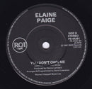 Elaine Paige : Heart Don't Change My Mind (7", Single)