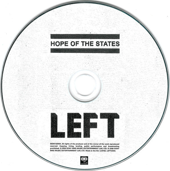 Hope Of The States : Left (CD, Album)