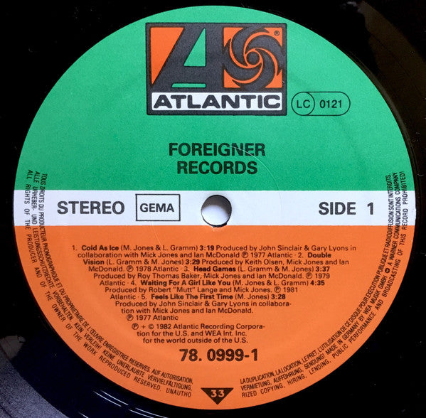 Foreigner : Records (LP, Comp, Gat)