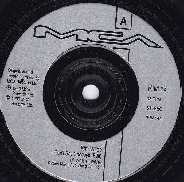 Kim Wilde : I Can't Say Goodbye (7", Single, sil)