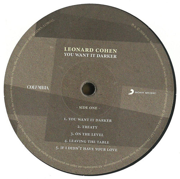 Leonard Cohen : You Want It Darker (LP, Album)