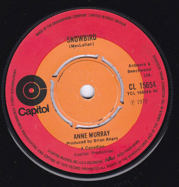 Anne Murray : Snowbird (7", Single, Kno)