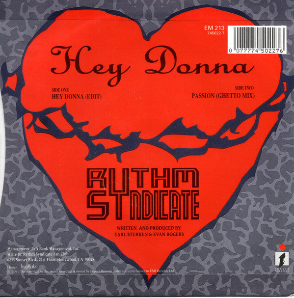 Rythm Syndicate (2) : Hey Donna (7", Sil)