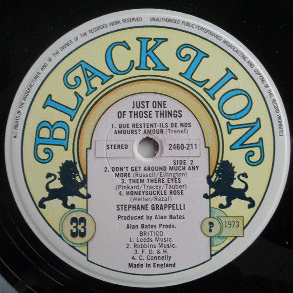 Stéphane Grappelli : Just One Of Those Things! (LP, Album)