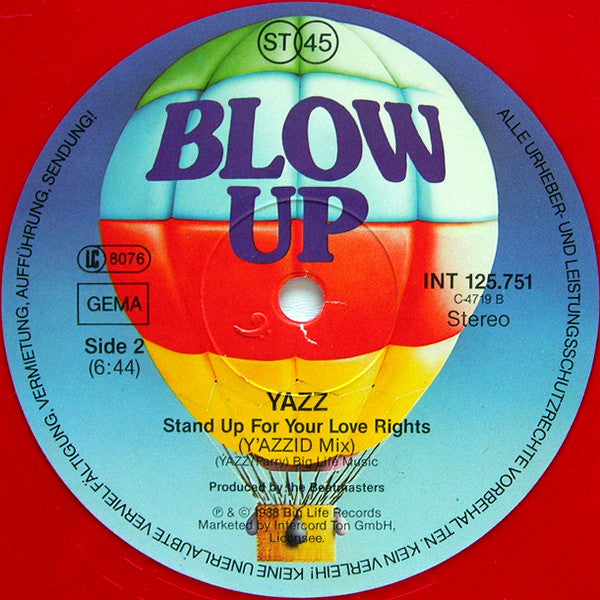 Yazz : Stand Up For Your Love Rights (12", Maxi, Red)