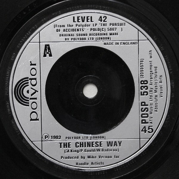 Level 42 : The Chinese Way (7", Single, Sil)