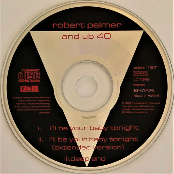 Robert Palmer And UB40 : I'll Be Your Baby Tonight (CD, Single)