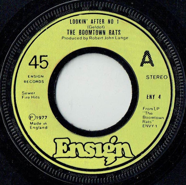 The Boomtown Rats : Lookin' After No. 1 (7", Single, Gre)