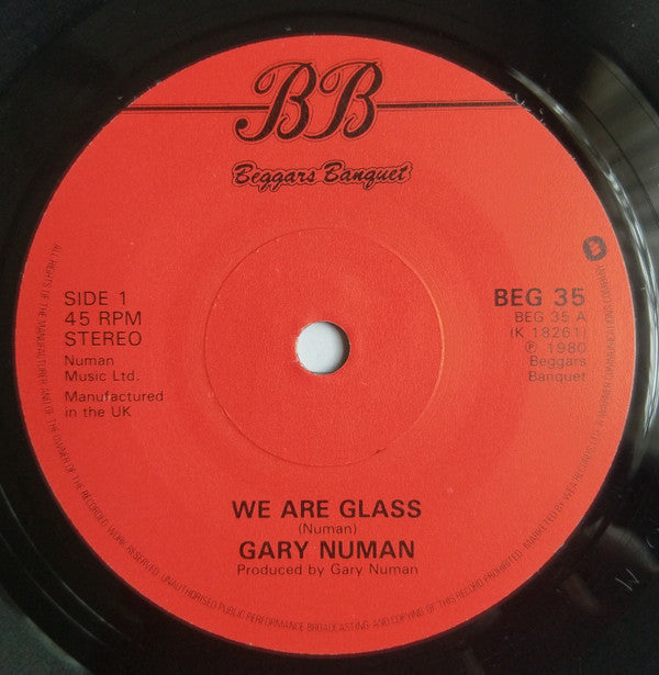 Gary Numan : We Are Glass (7", Single)