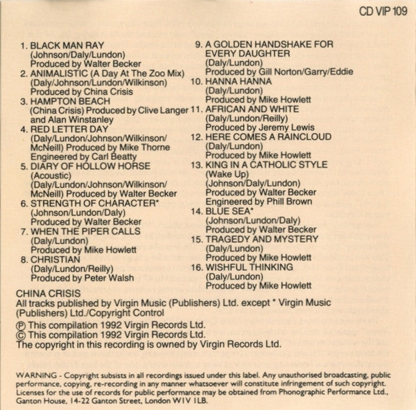 China Crisis : Diary - A Collection (CD, Comp, RE)