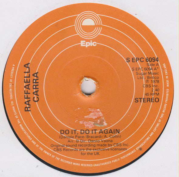 Raffaella Carrà : Do It, Do It Again (7", Single)