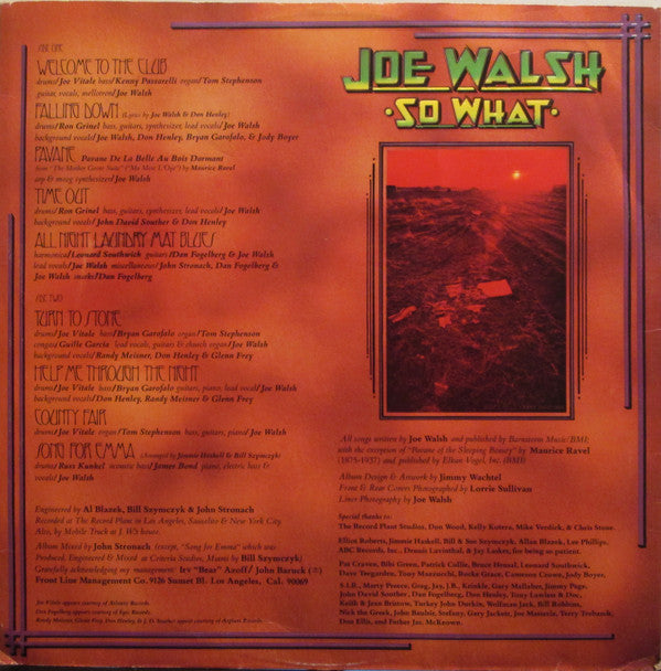 Joe Walsh : So What (LP, Album)