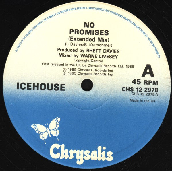 Icehouse : No Promises (Extended Version) (12", Single)