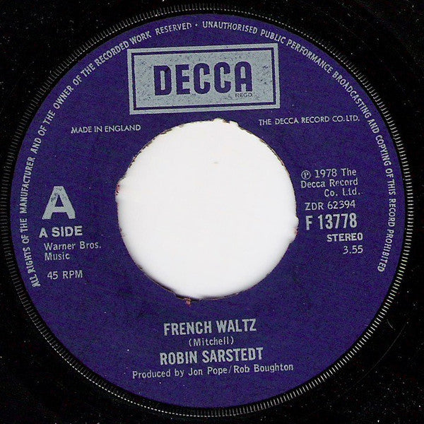 Robin Sarstedt : French Waltz (7", Single)